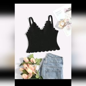 Scallop Trim Cami Knit Top